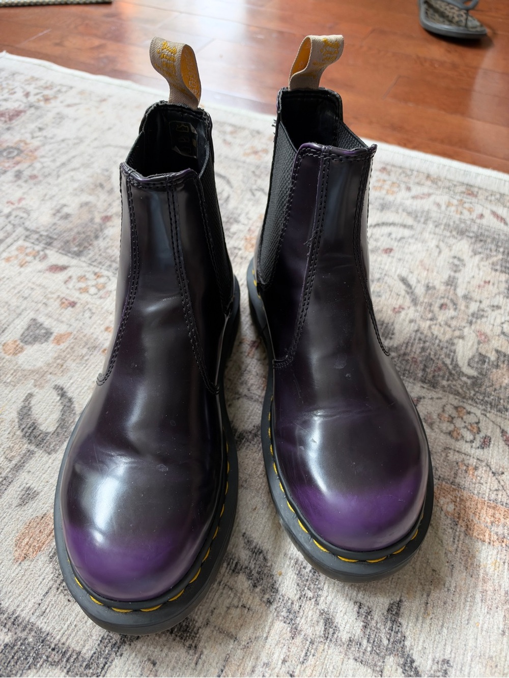 DR MARTENS Vegan Chelsea Boots Black/Purple size 6 Ladies 5 Men’s NWOT